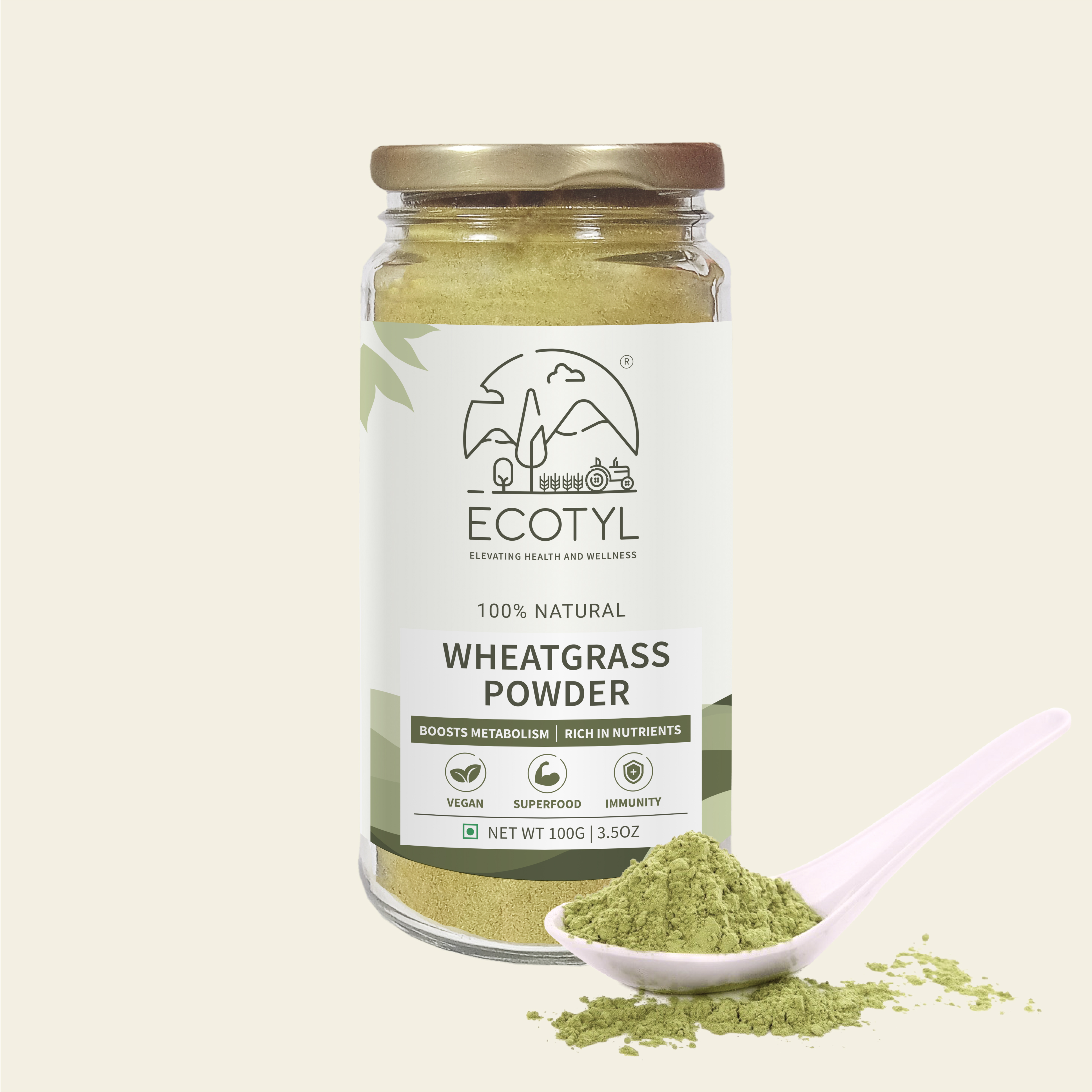 Ecotyl Wheatgrass Powder | Superfood for Immunity & Detox | 100g